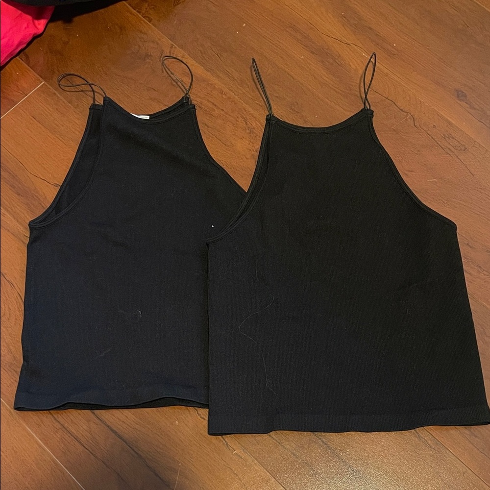 Black Spaghetti Strap Tank Tops